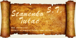 Stamenko Tulać vizit kartica